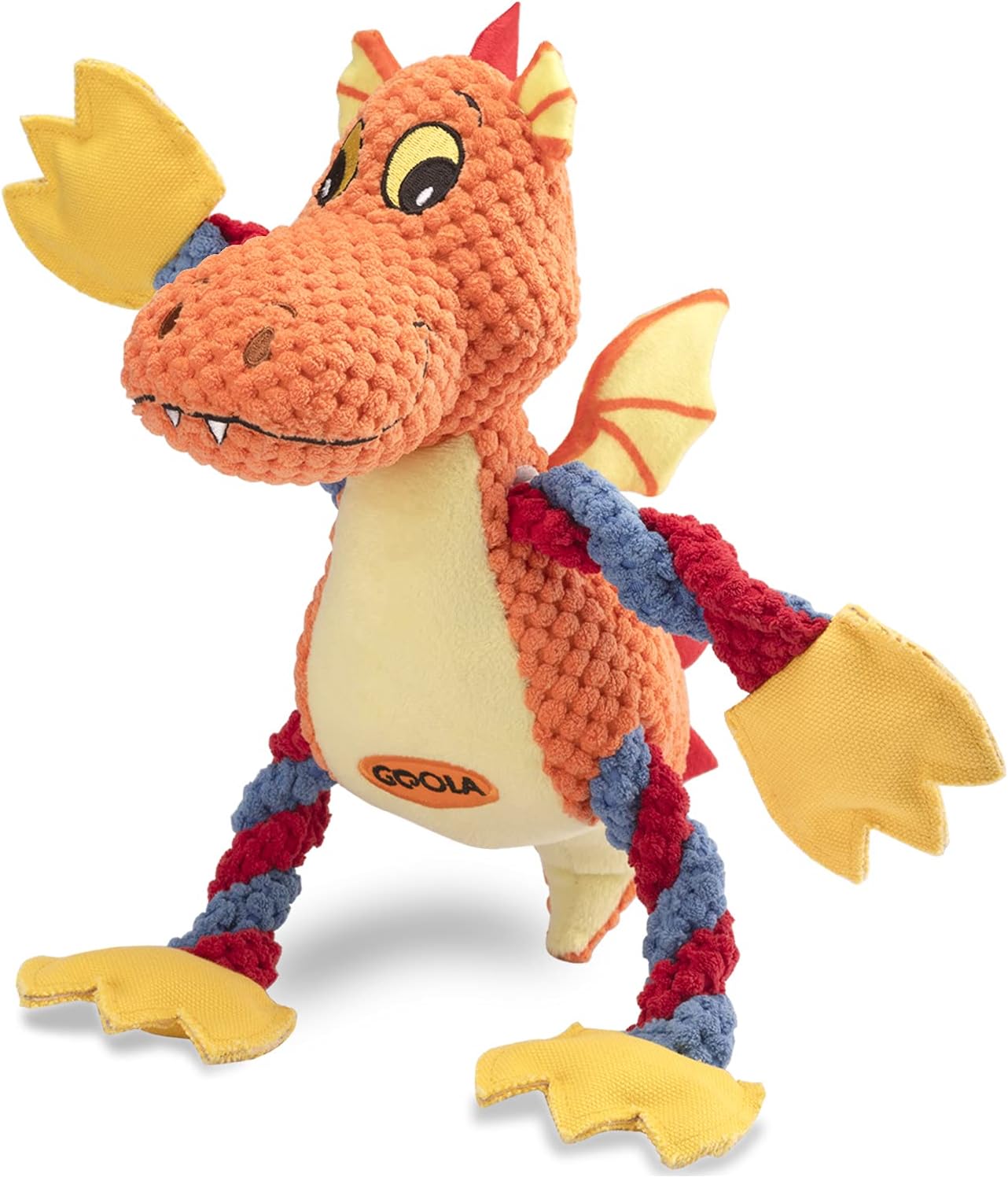 JUGUETE CHIRRIANTEDRAGON INTERRACTIVO, MASTICABLE DE CUERDA PARA MASCOTAS PEQUEÑAS, MEDIANAS Y GRANDES